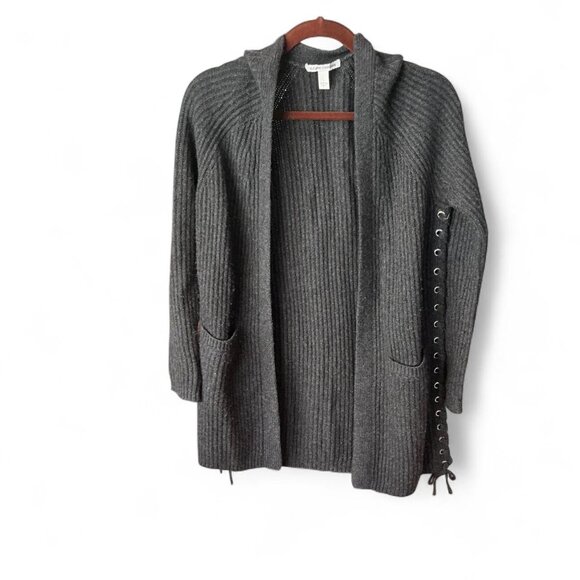 Autumn Cashmere Grey Lace up Tie Cardigan size Small - Picture 1 of 4